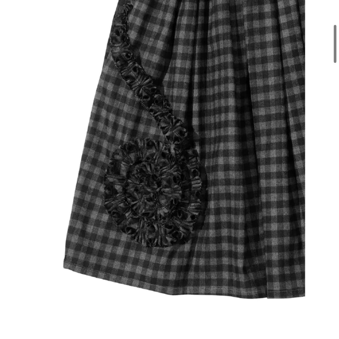 FRILL CHECK BANDING SKIRT (BLACK) 상품이미지3
