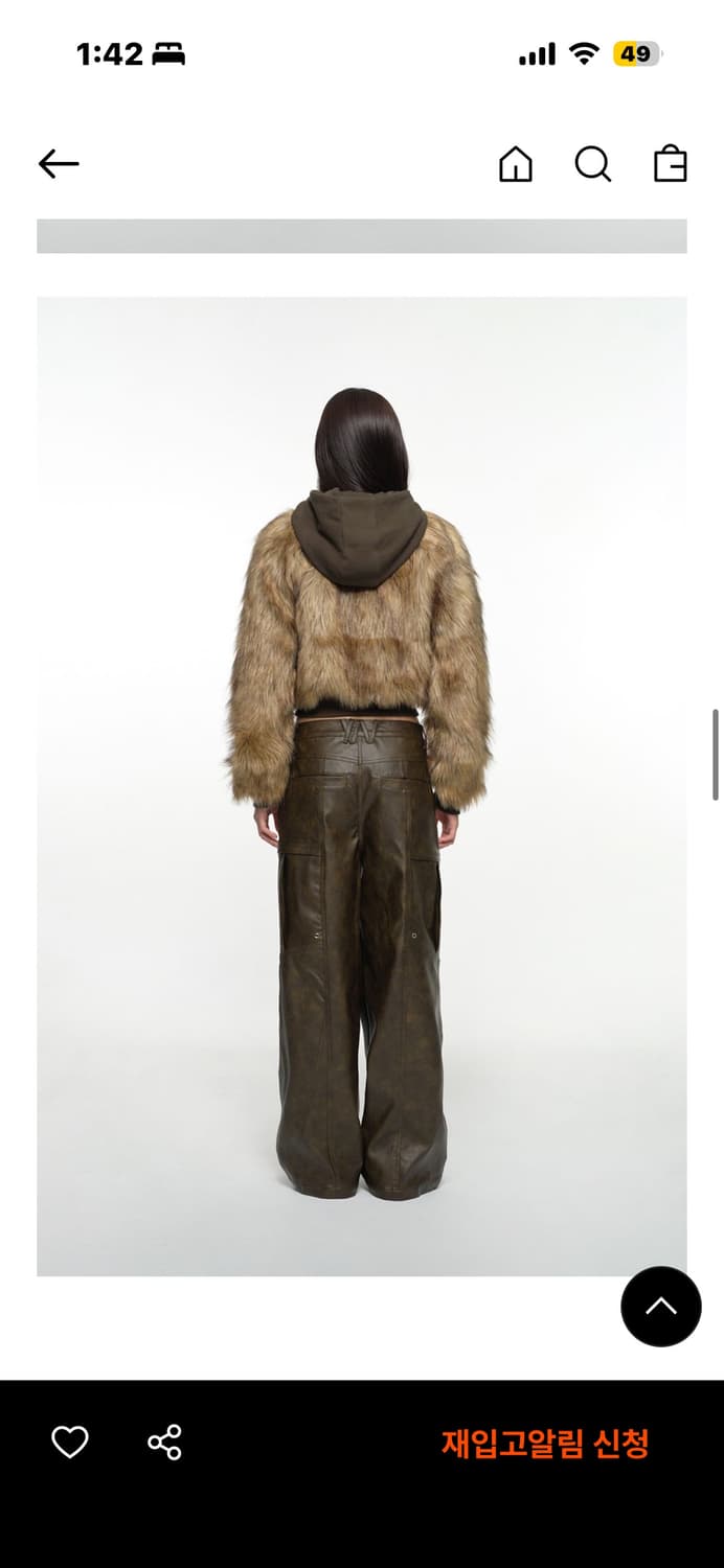 나체 후디드 크롭 퍼자켓 HOODIE CROP FUR JACKET 상품이미지3