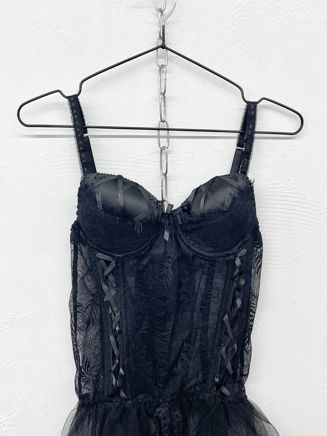 블랙 고딕 레이스 코르셋 상품이미지5