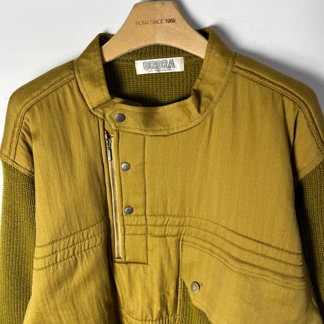 [ORORA] 오로라 울 니트 배색 하프집업 자켓 상품이미지2