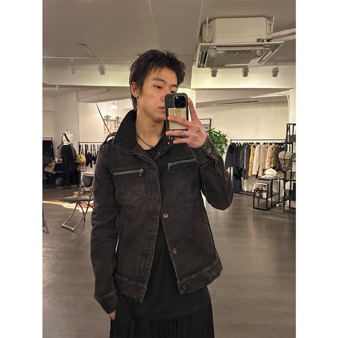 어태치먼트 하이넥 데님자켓 상품이미지4