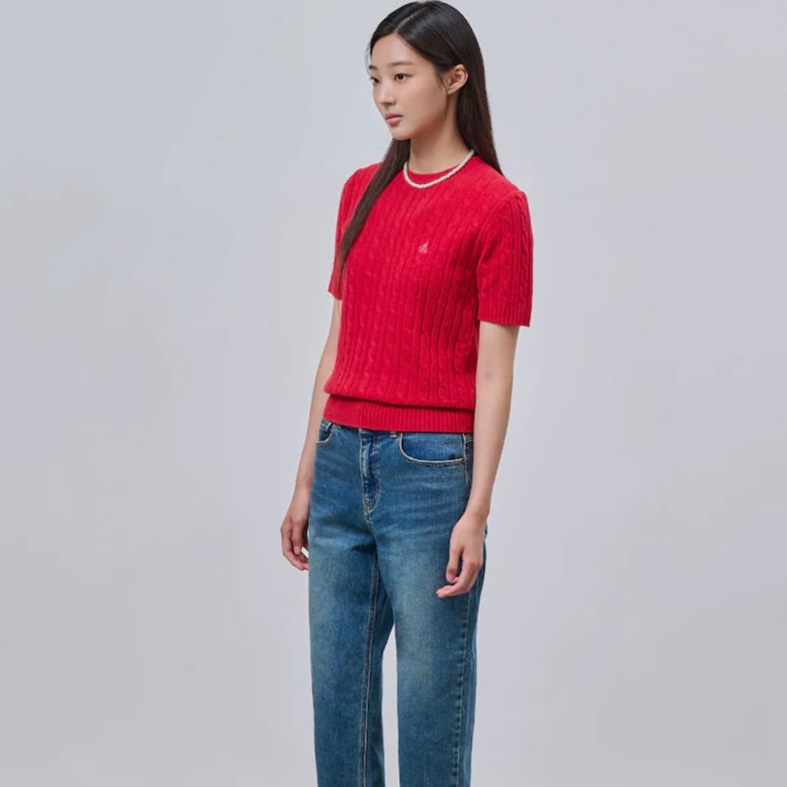 24FW BEANPOLE 울 케이블 반소매 풀오버 상품이미지3