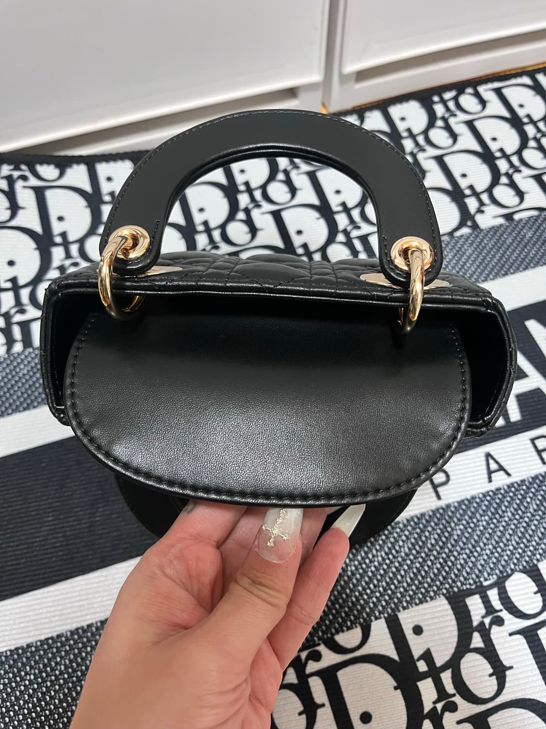 디올 레이디백 미니 사이즈 금장  상품이미지5