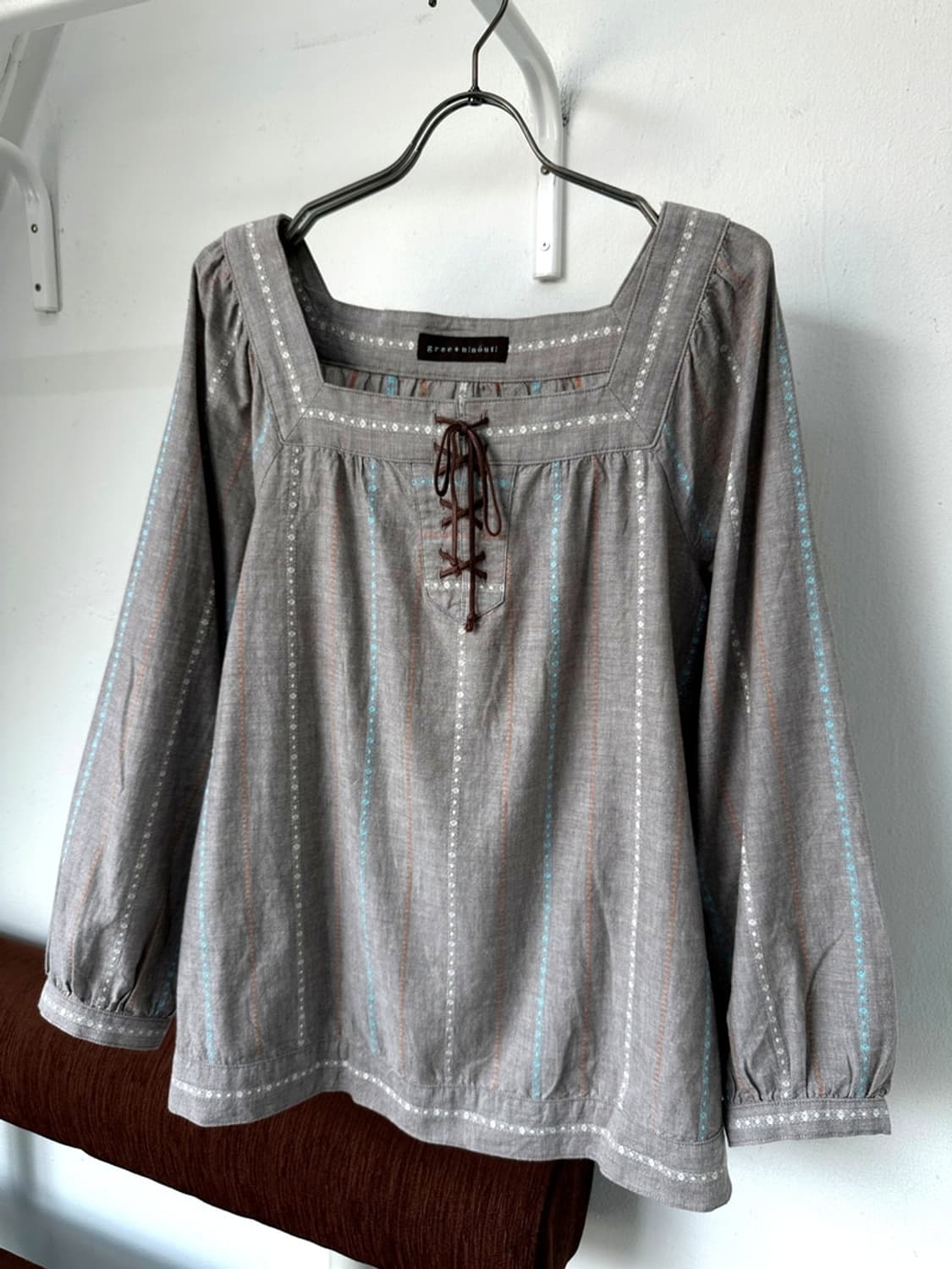 Square neck jacquard fabric string P/O 상품이미지2