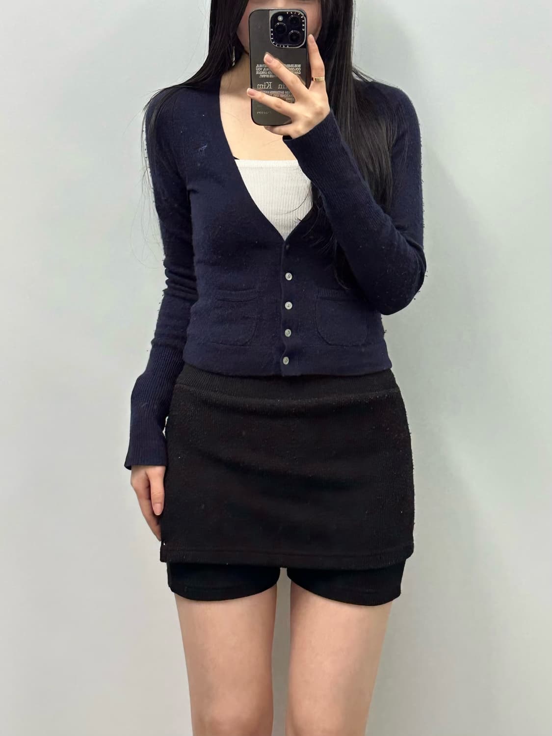 아베크롬비 산양로고 케시미어 네이비 니트 가디건 상품이미지1