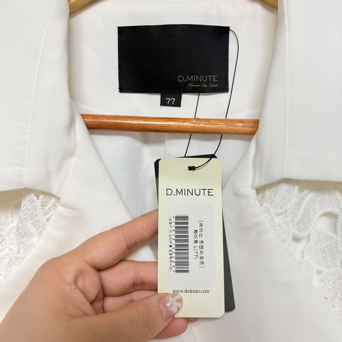 3842 D.MINUTE 화이트 레이스 트렌치코트 새상품 상품이미지6