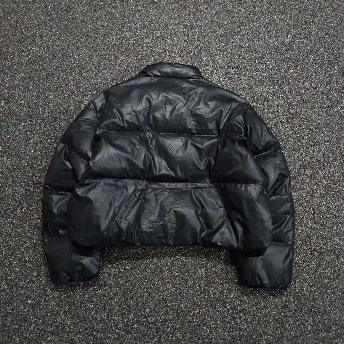 코드그라피 비건 레더 크롭 점퍼 블랙 (90) 상품이미지2