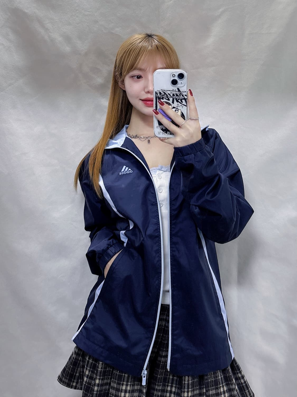 아디다스 JAPAN 베이비블루 스몰로고 바람막이  상품이미지2