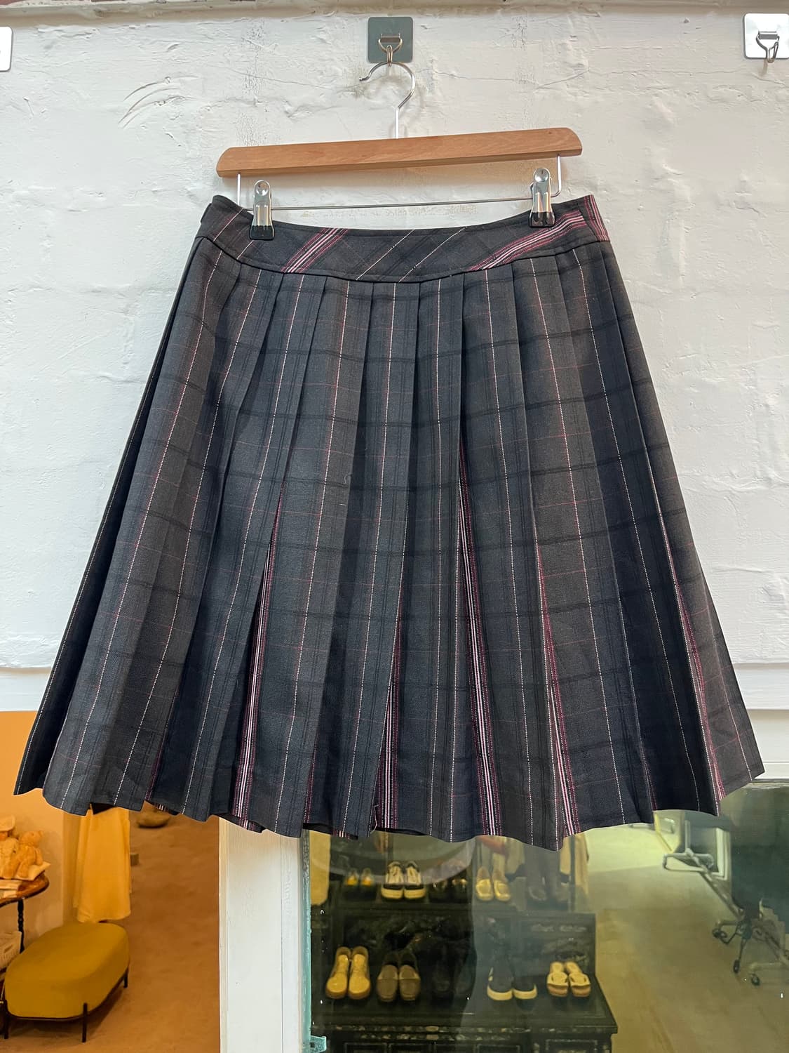 Tombow 일본 교복치마 울 체크 플리츠 스커트 상품이미지7