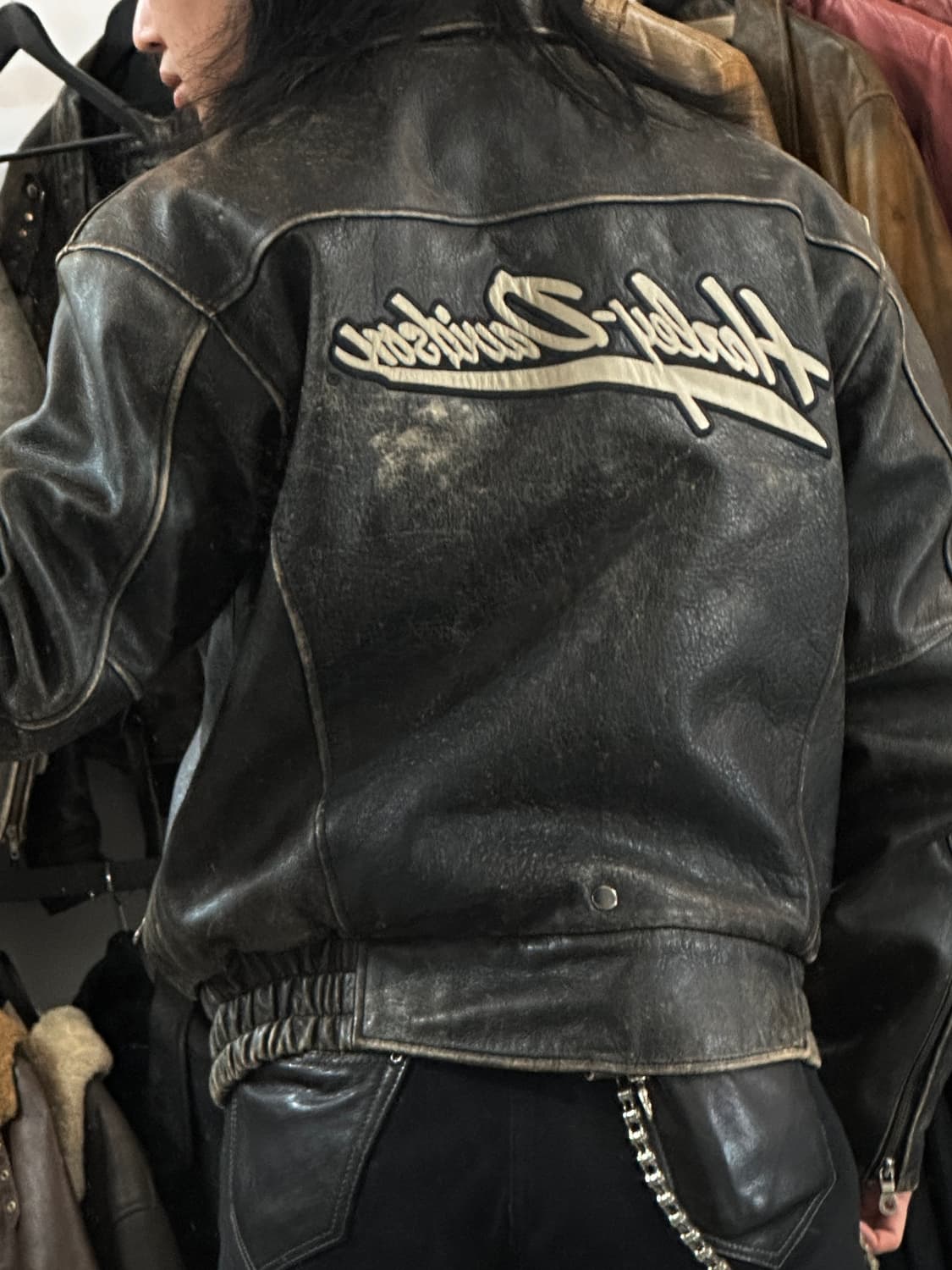 00's 할리데이비슨 레더 봄버 자켓 빈티지 레더자켓 상품이미지3