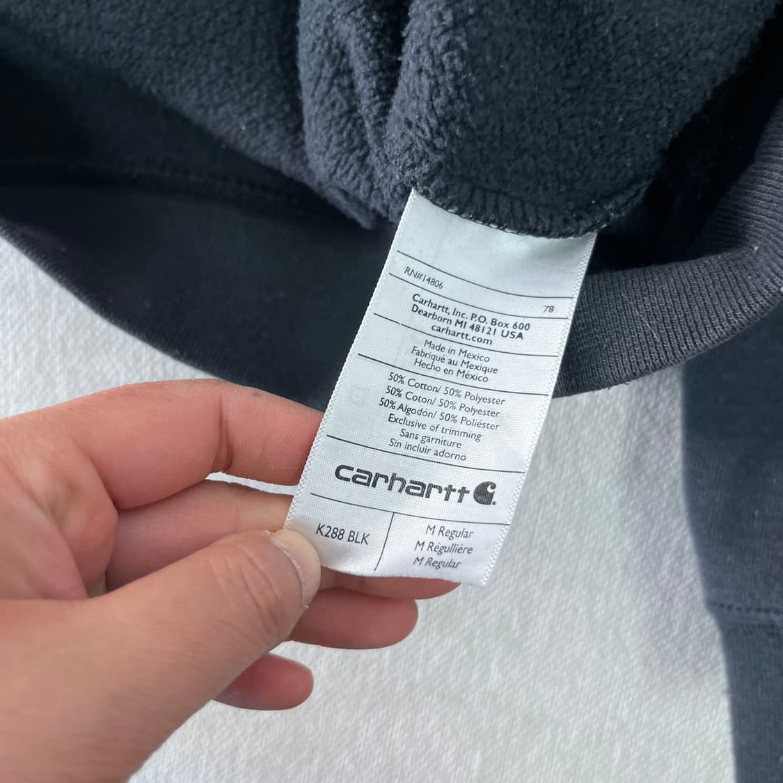 100 칼하트 사이드라인 챠콜 후드티 상품이미지5