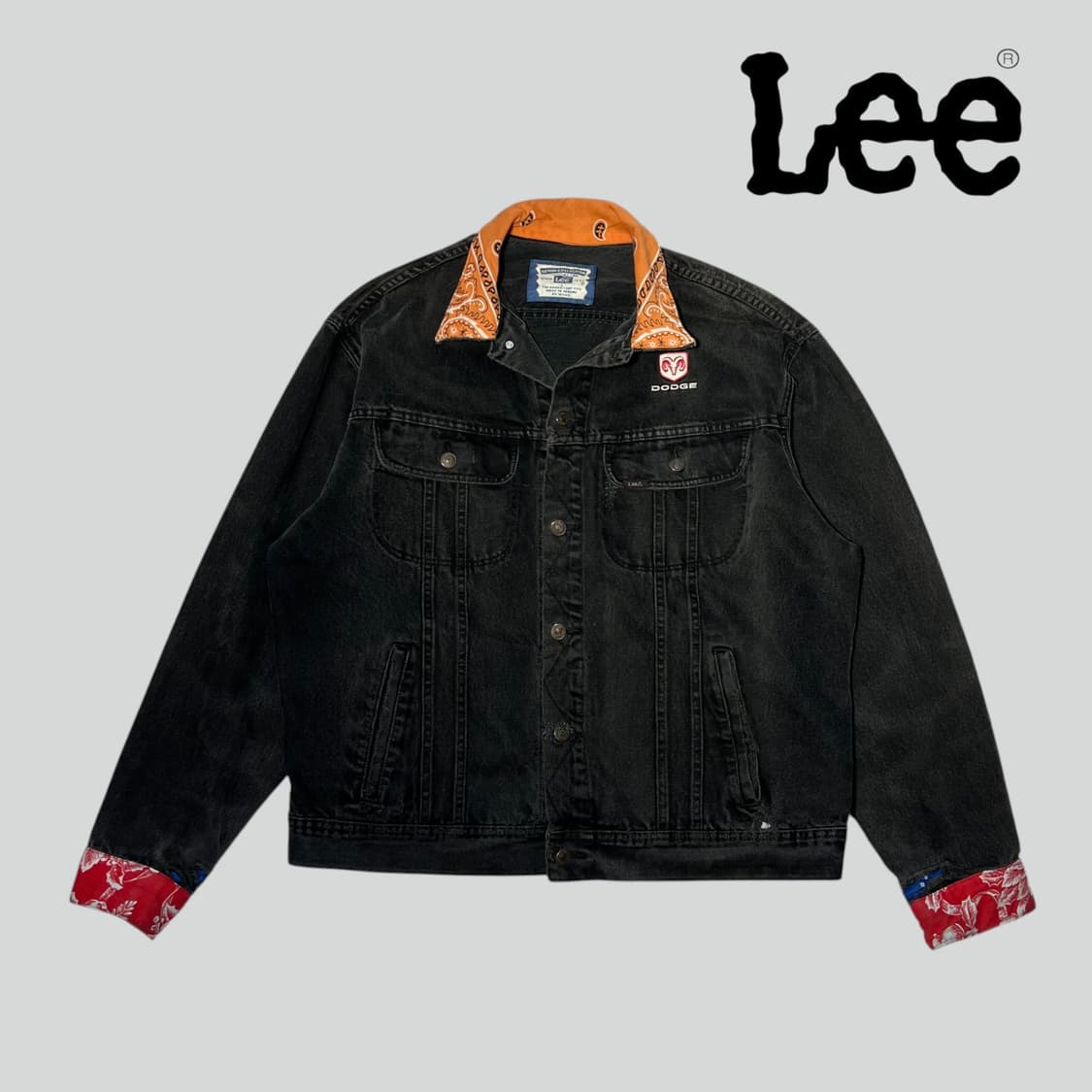 [L]00's LEE 블랙 데님 리워크 트러커 자켓 상품이미지1