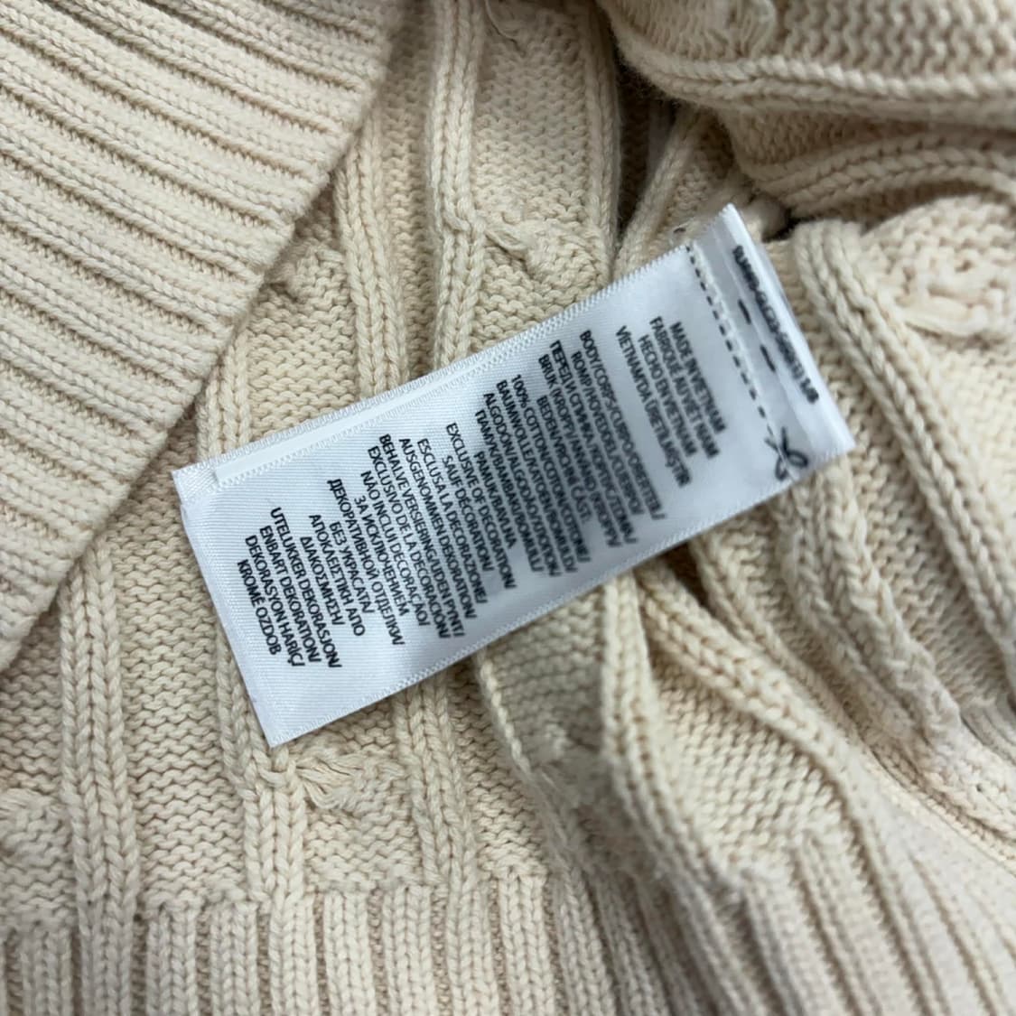폴로 랄프로렌 아이보리 케이블 핀터깔 걸즈 브이넥 니트(M) 상품이미지5
