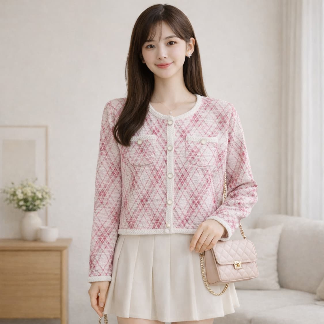 PI 3 14 트위드 가디건 상품이미지1