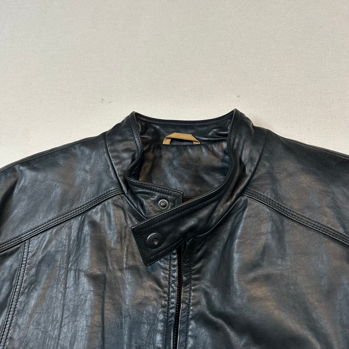 M) NAUTICA 노티카 카프스킨 송아지가죽 봄버 자켓 상품이미지4