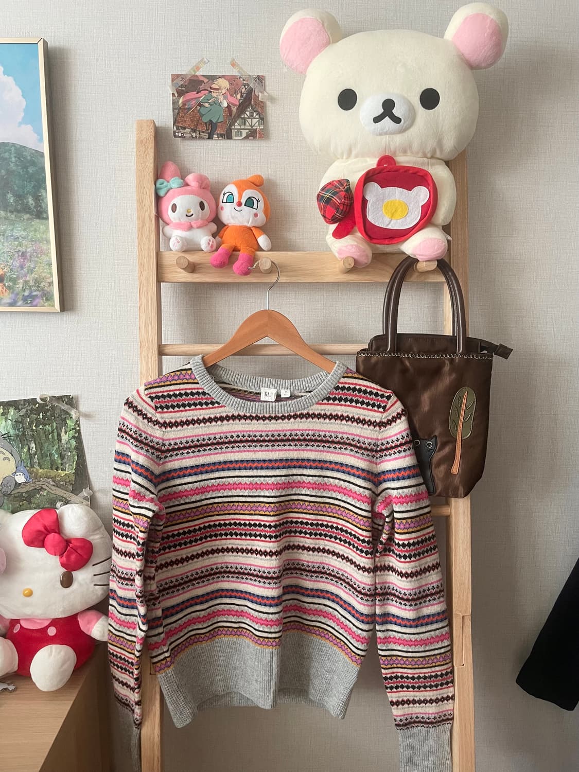 모리걸 빈티지 히피 노르딕 조끼 세트 🧡💗🩶 상품이미지2