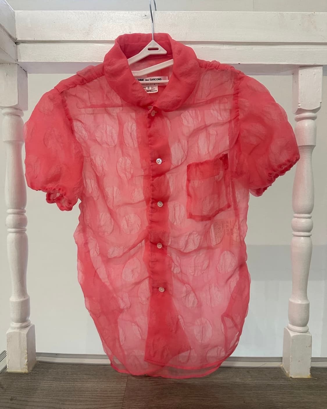 Comme des garcons coral pink blouse🍬 상품이미지1