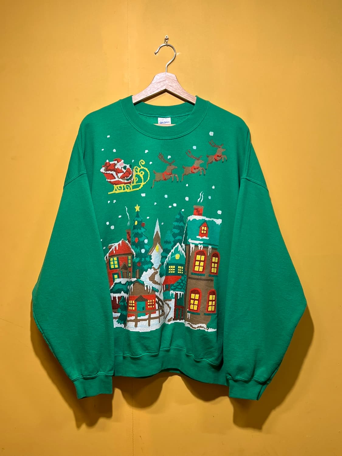 [2XL] 길단 바디 크리스마스 그래픽 그린 스웻셔츠 상품이미지1