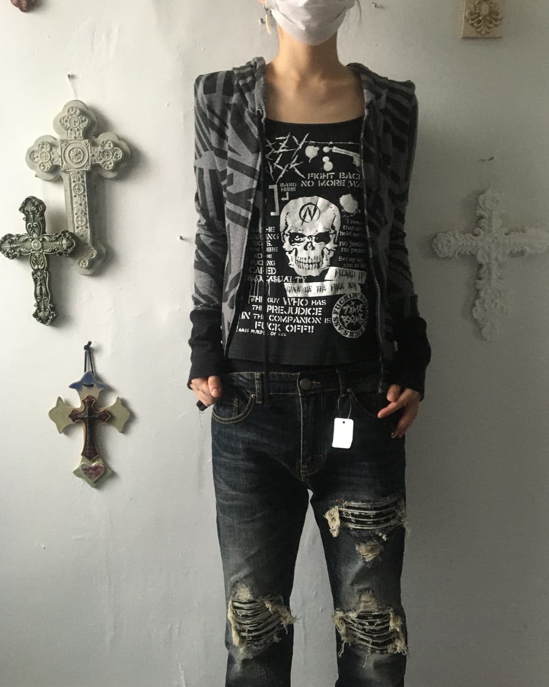 Pattern hood zip up 상품이미지5