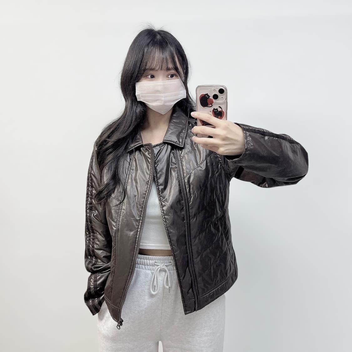 아디다스 라이더 패디드 자켓 다크브라운 상품이미지1