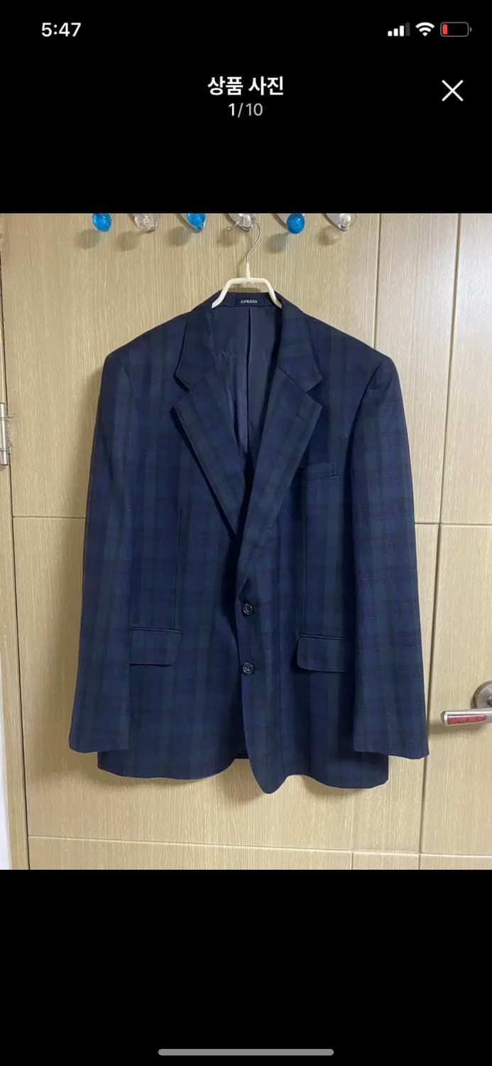 [J.PRESS] 제이프레스 네이비 울 체크자켓 상품이미지1