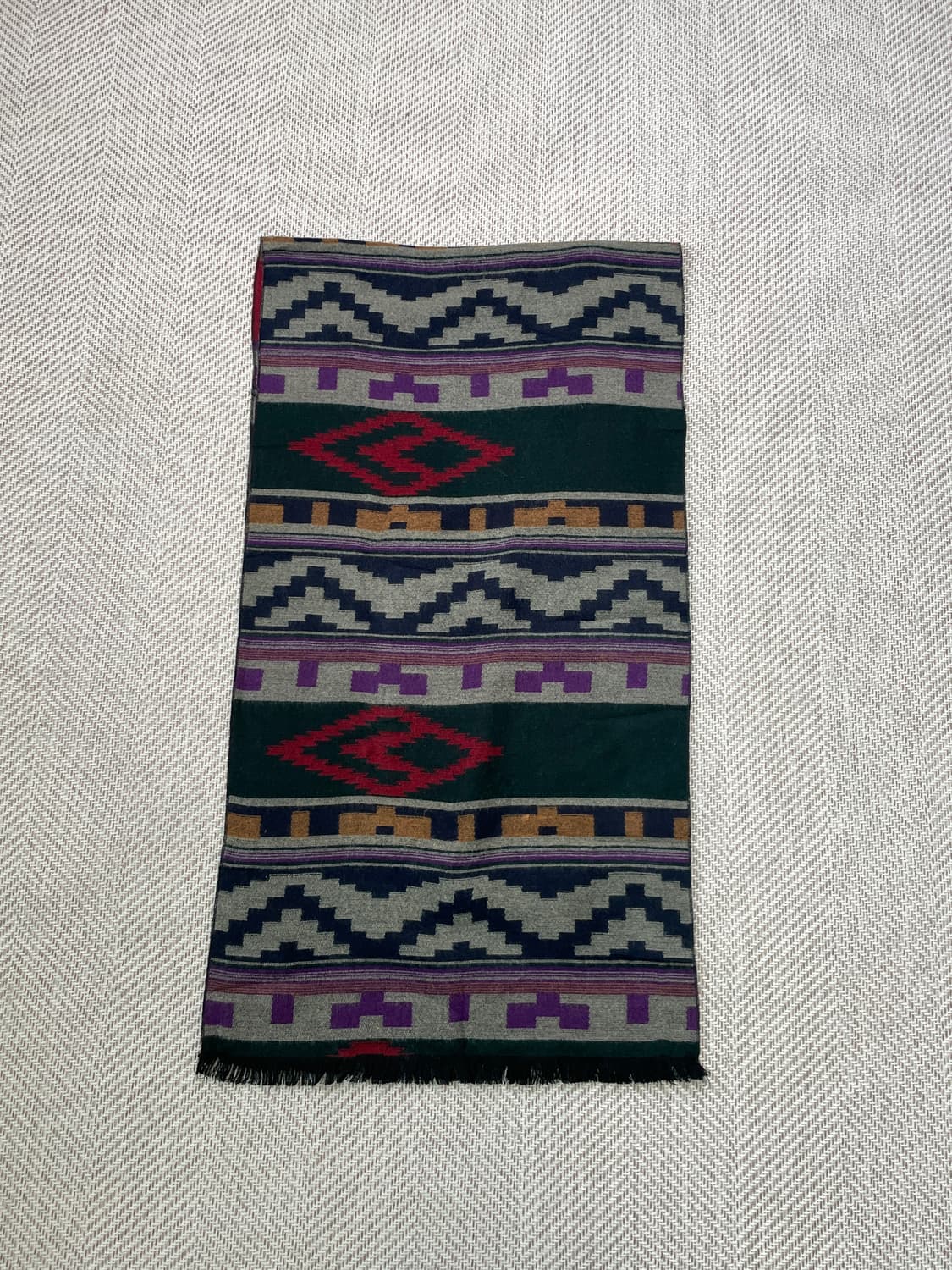 빈티지 에스닉 다이아몬드 모티프 패턴 머플러 J03593 상품이미지1