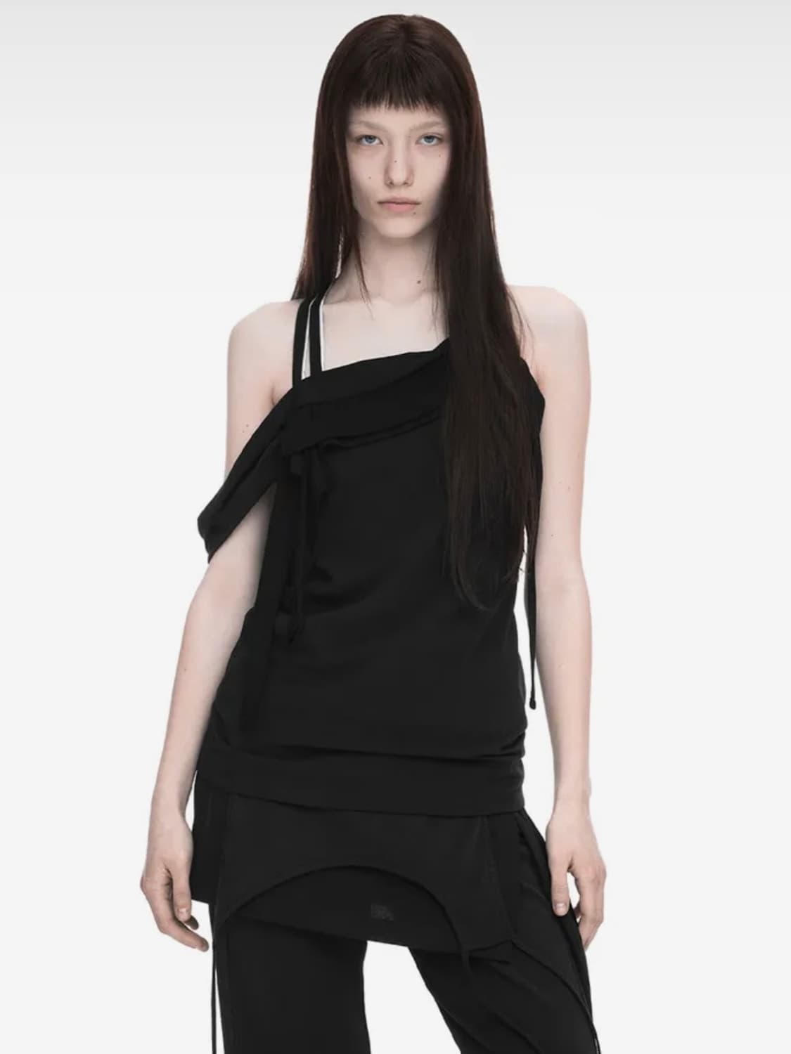RAWCUT HALTER SLEEVELESS (BLACK) 상품이미지2
