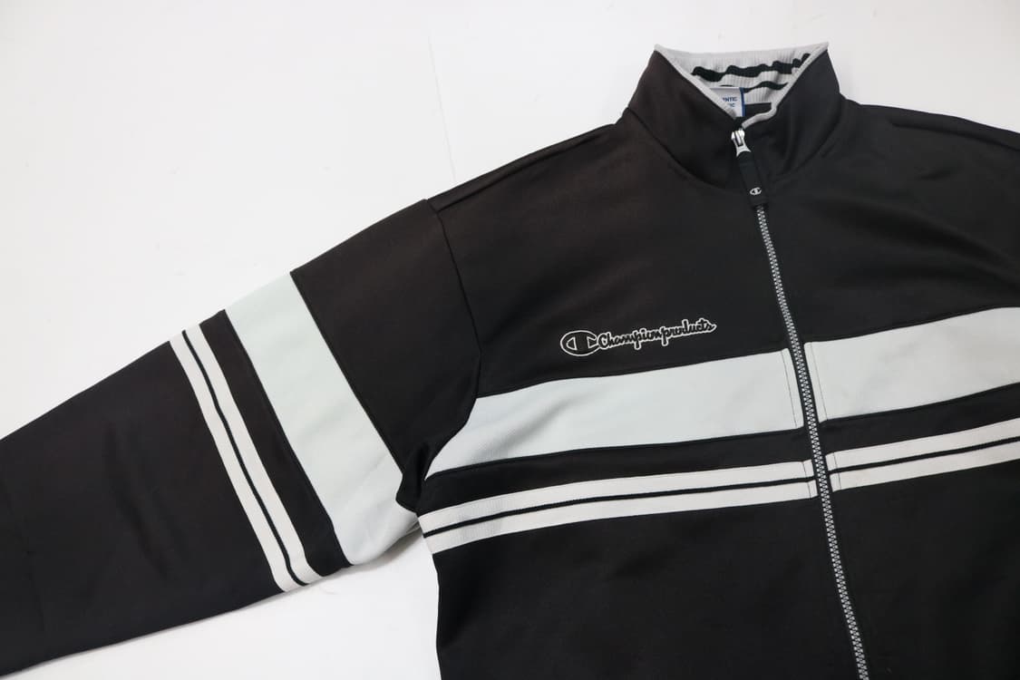 챔피온 빈티지 블랙 & 화이트 배색 스트라이프 트랙탑 (L) 상품이미지3