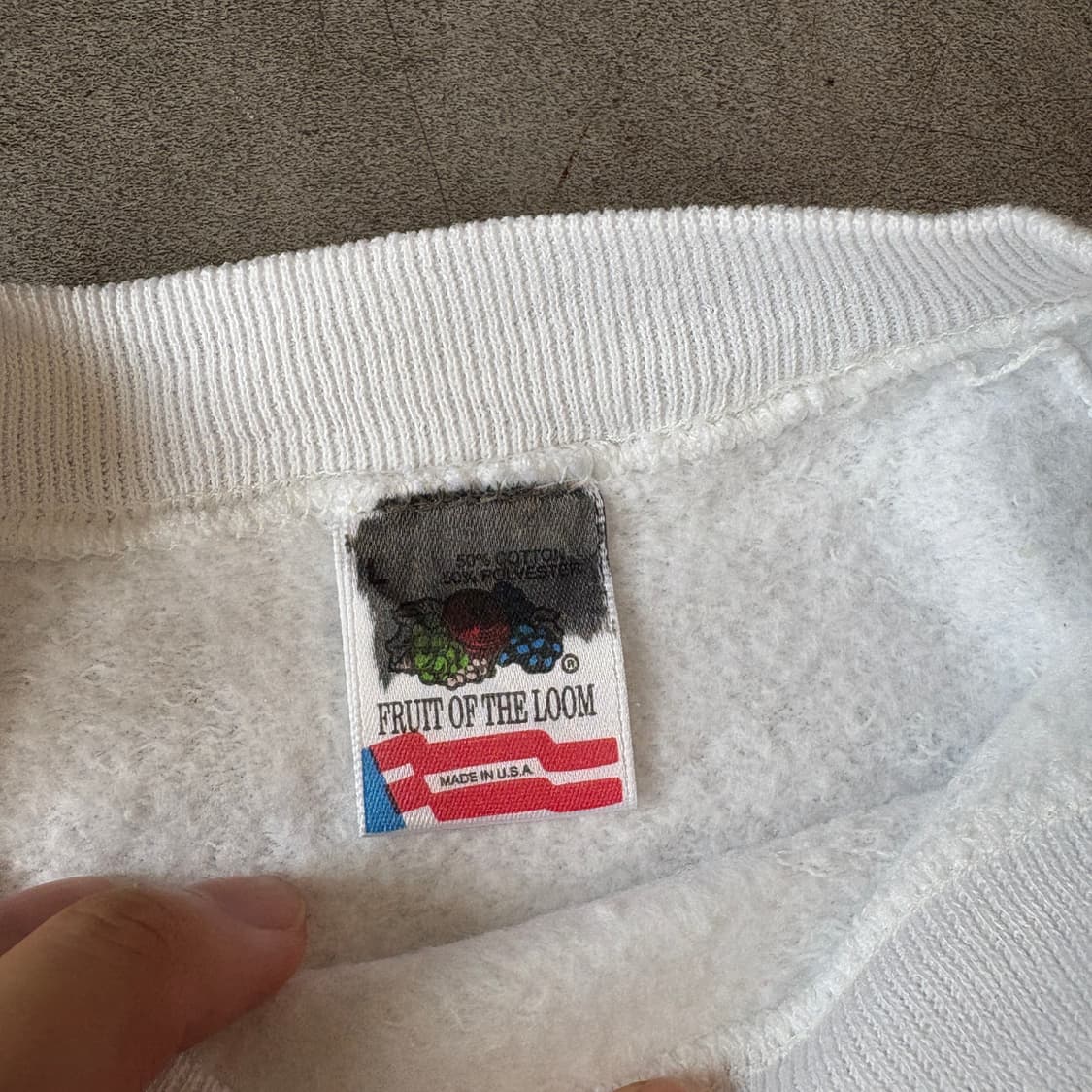 90s 90년대 미국 생산 빈티지 화이트 스웻셔츠 상품이미지6