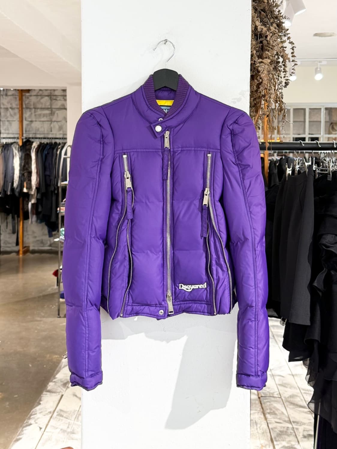 디스퀘어드2 퍼플 바이커 다운 푸퍼 자켓 상품이미지1