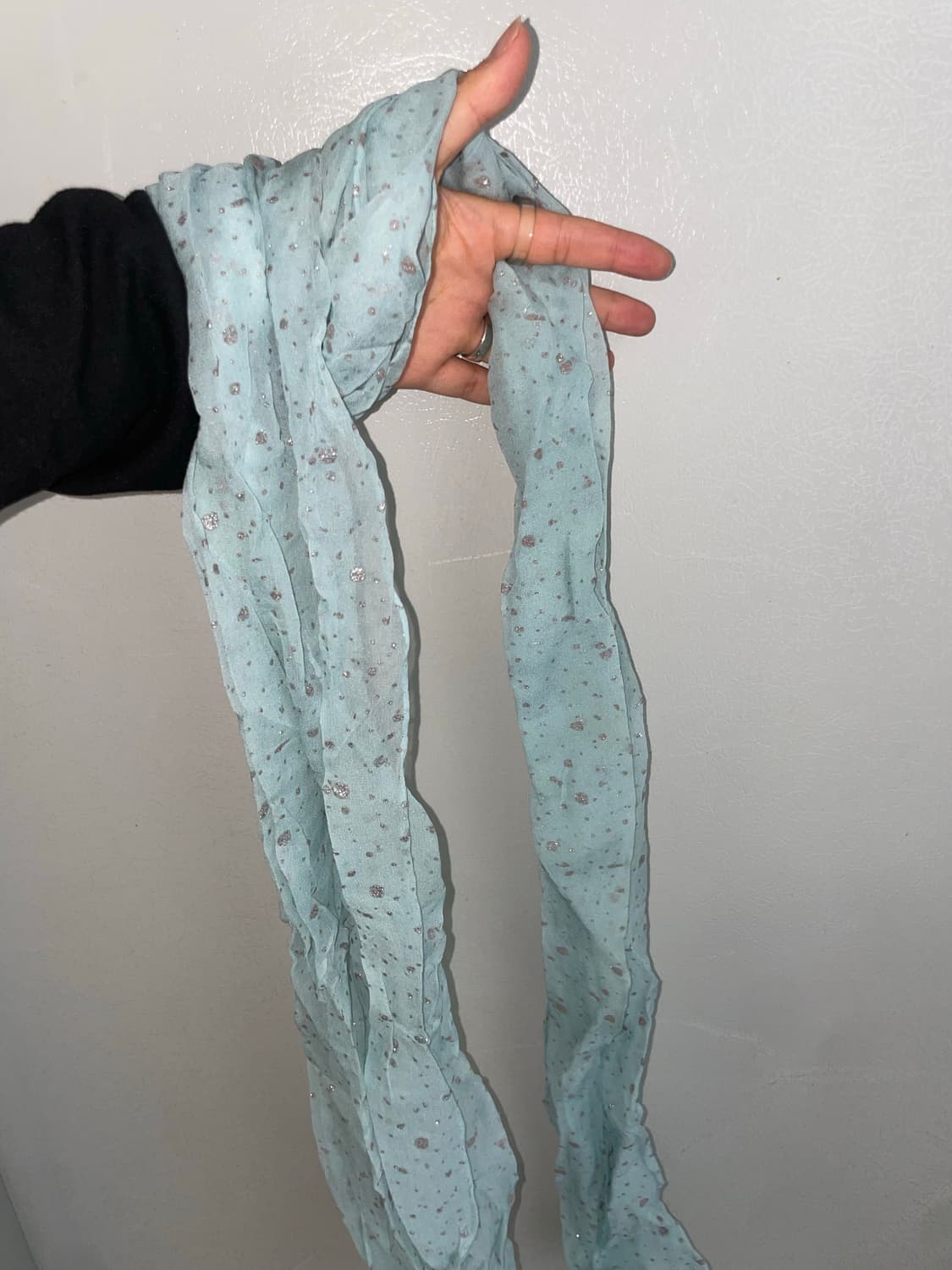 하늘색+ 로즈실버컬러 도트 스카프 상품이미지1