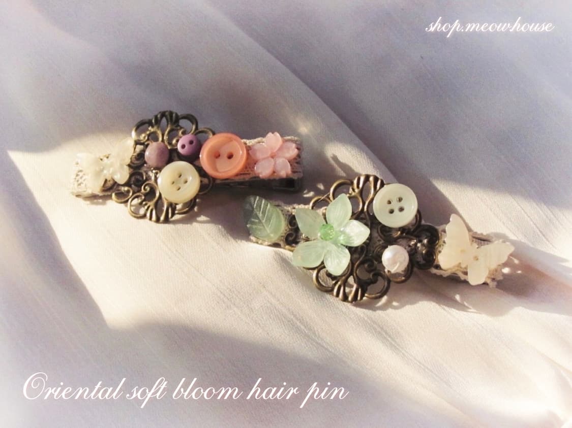 ~3/31 세일 {오리엔탈} 비즈원석 핸드메이드 헤어핀 상품이미지1