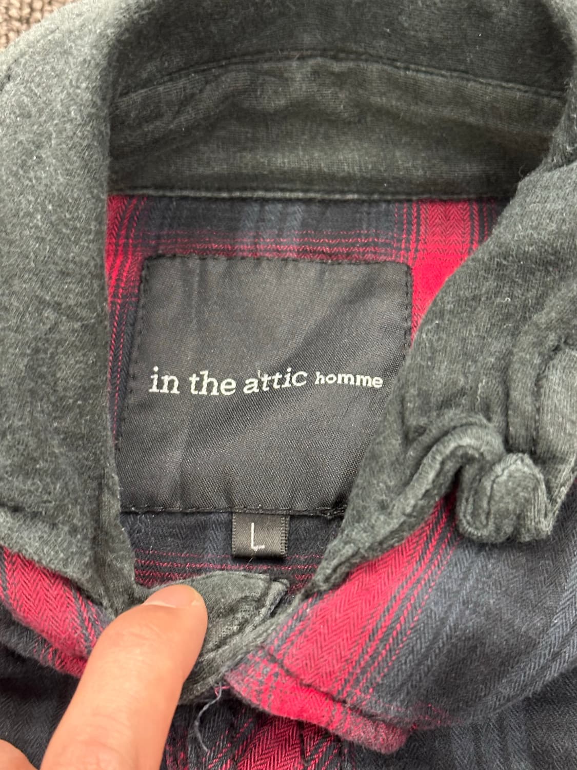 L)In the attic vintage 지퍼 디테일 체크 셔츠 상품이미지3