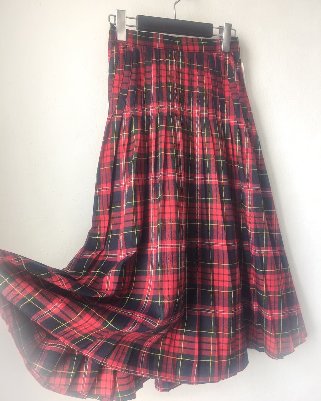 Check pattern pleats long skirt 상품이미지3