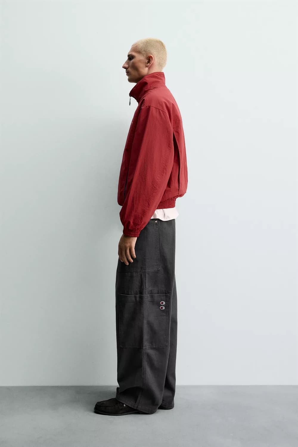 자라 x 챔피온 드로우스트링 카고 팬츠 앤트러사이트 그레이 m 상품이미지4