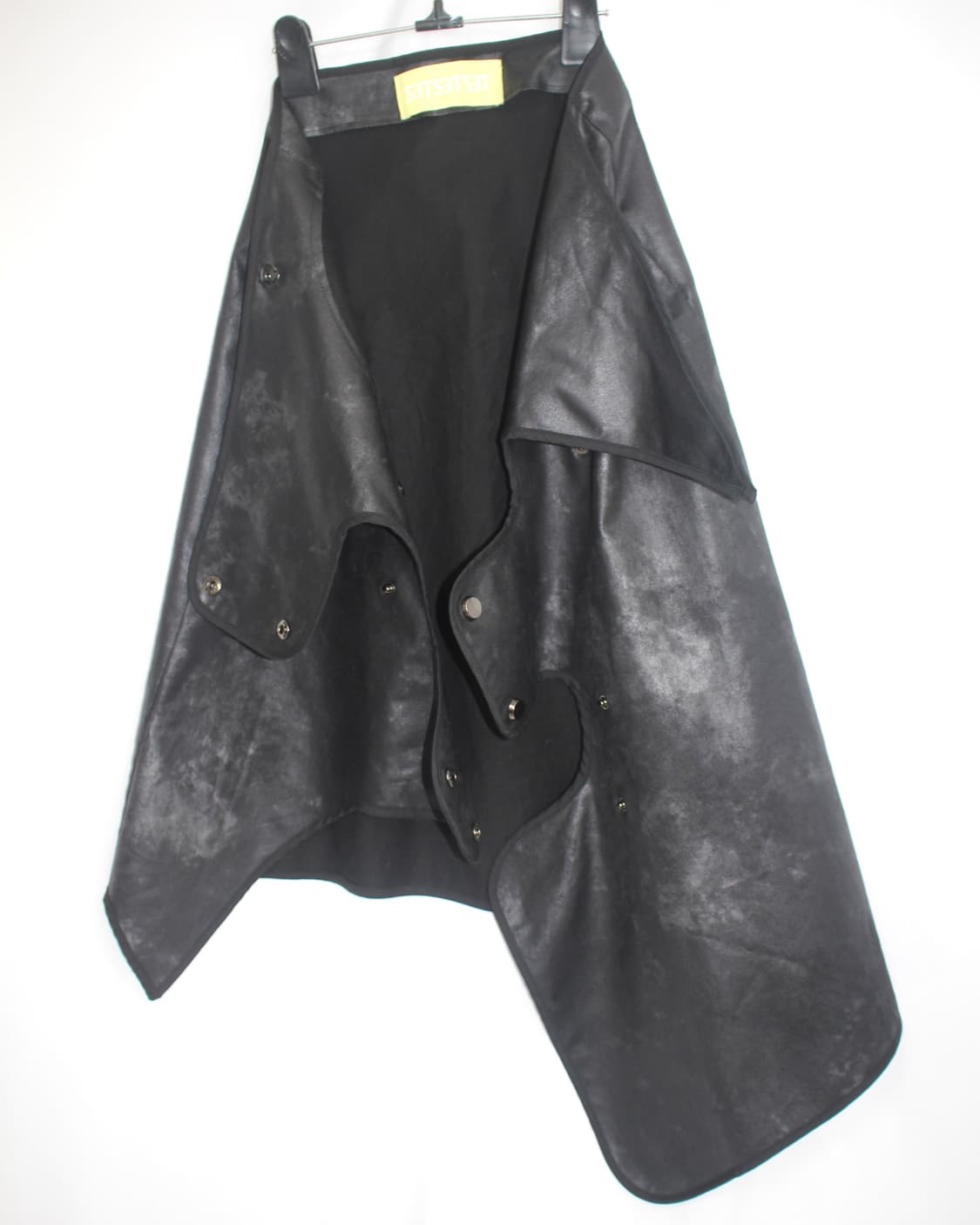 Stone washing block button leather skirt 상품이미지9