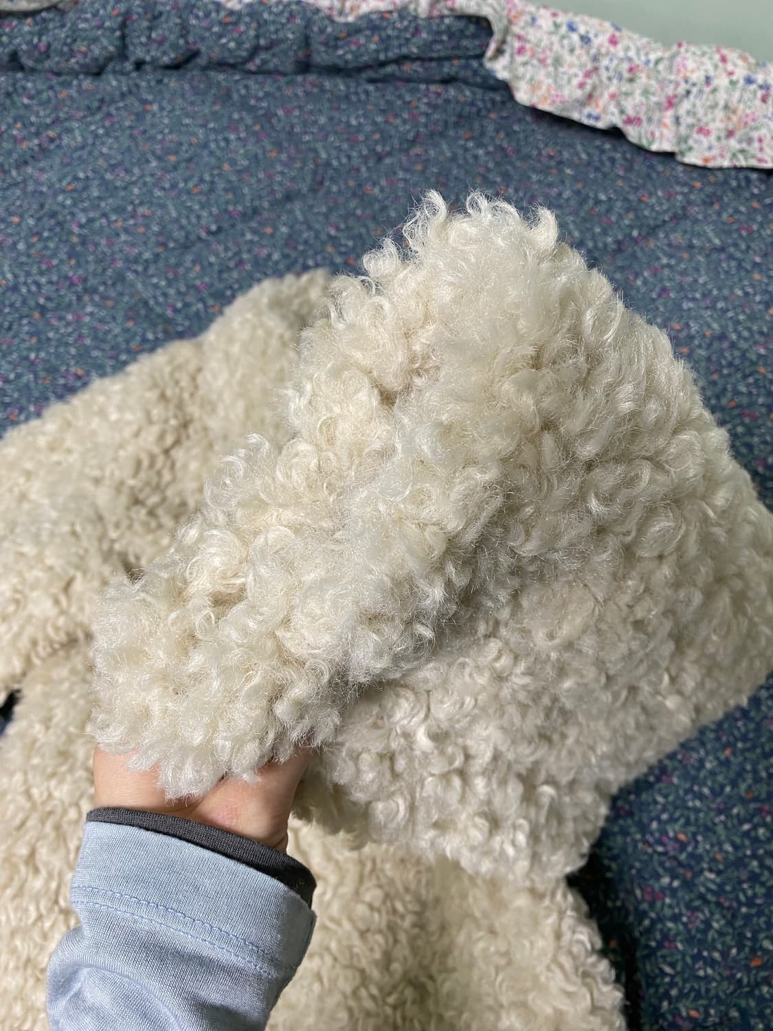 뽀글이 퍼 자켓 아이보리 베이지 상품이미지6