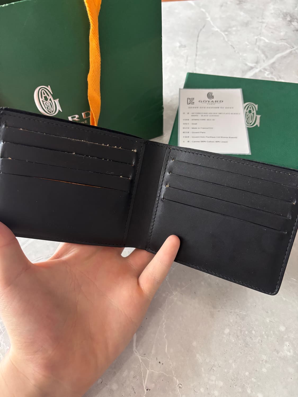 (정품) 고야드 빅투와르 반지갑 블랙 풀박스 상품이미지3