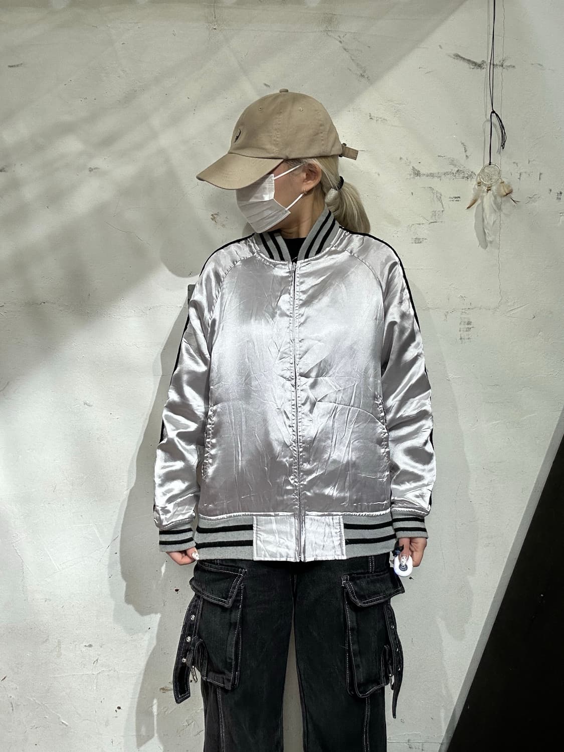 일본 빈티지 메탈 실버 유광 마원 항공 잠바 L 상품이미지2