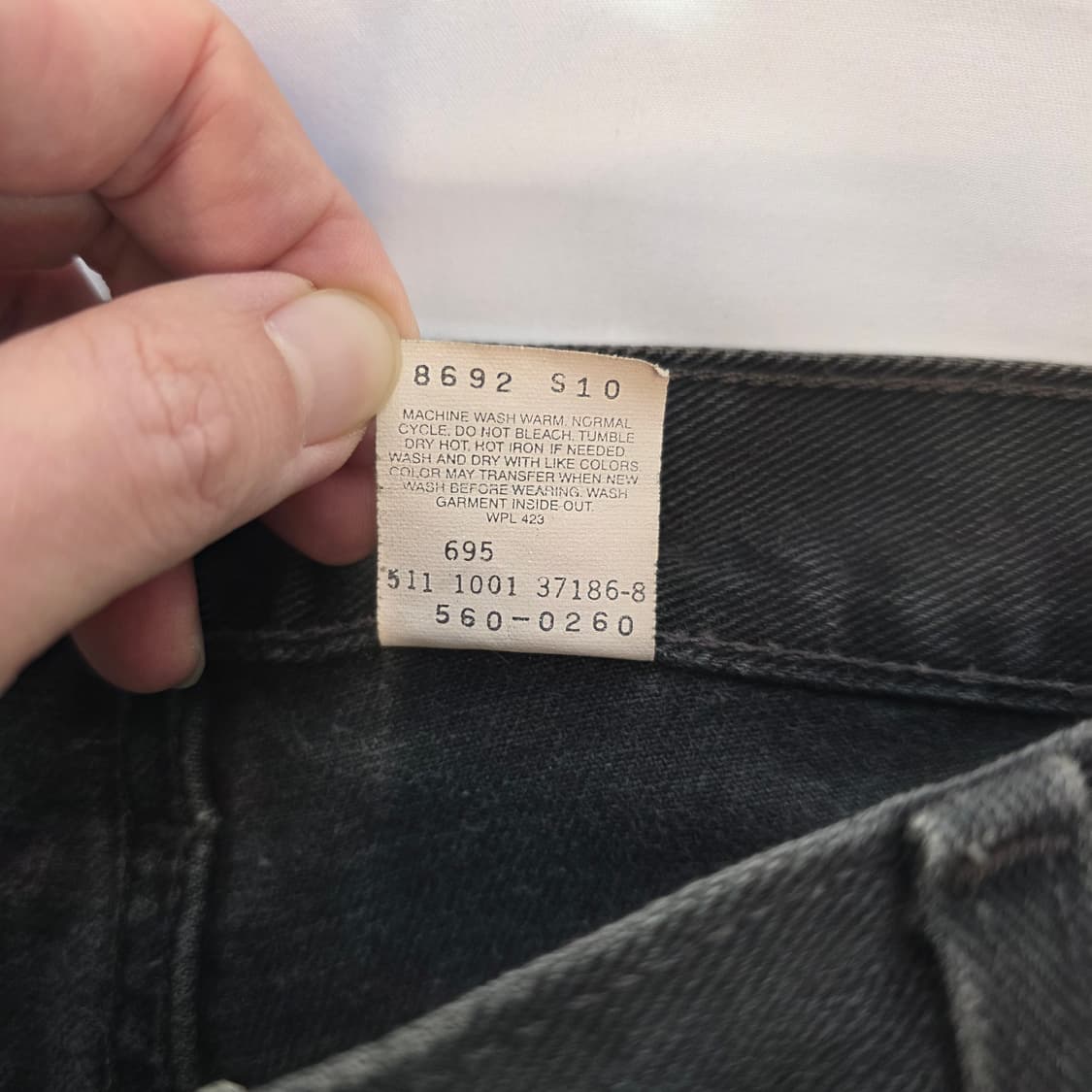 [W36L32]00s USA 리바이스 560 루즈 테이퍼드 블랙 데님팬츠 상품이미지5