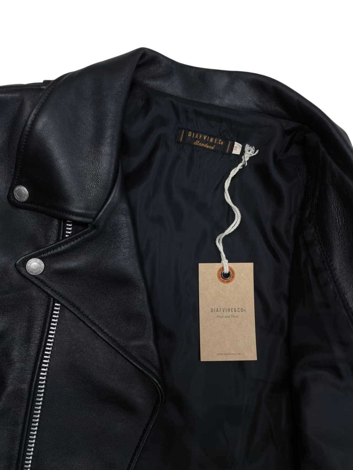 [M] 디아프바인 양가죽 더블 라이더 자켓 새상품 데드스탁 상품이미지5