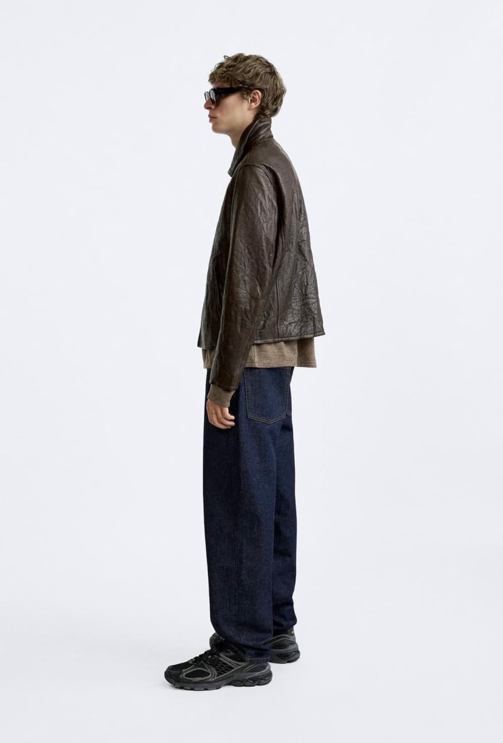 (M) 자라 오리진스 레더자켓 다크 브라운 상품이미지4