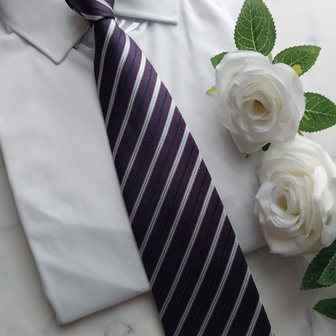 아쿠아스큐텀 실크 스트라이프 넥타이 9.6cm A+등급 K1203
 상품이미지8