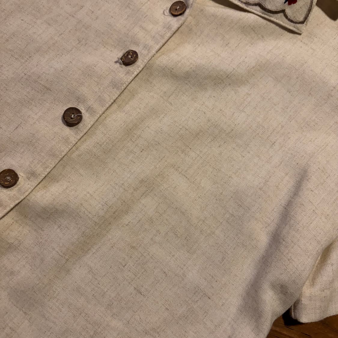 LINEN FRENCH FLOWER EMBROIDERY SHIRT 상품이미지3