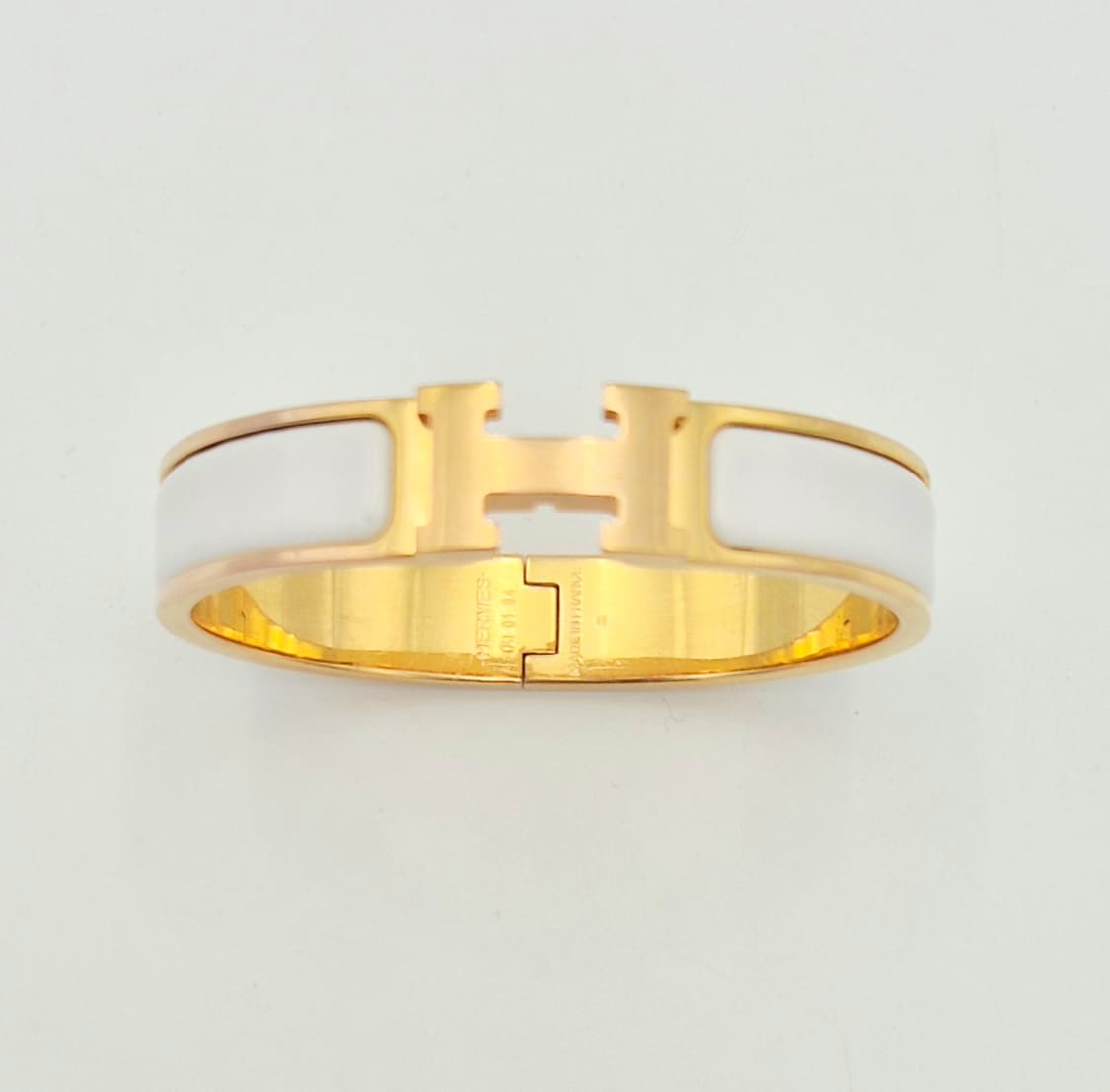 에르메스 클릭아슈 PM 화이트 금장 팔찌 상품이미지7