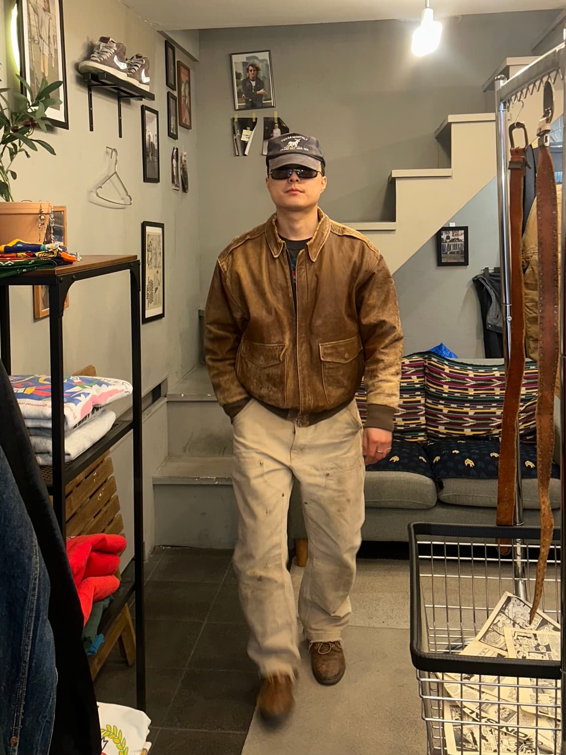 80’s Avirex A-2 hard aging flight jacket 상품이미지2