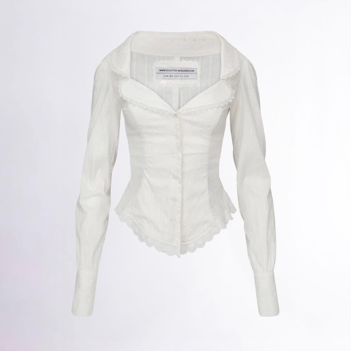 택포•스컬프터 Clover Leaf Neck Blouse 상품이미지1