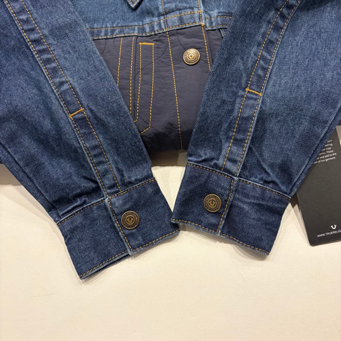 [S] 트루릴리젼 데님 퀼팅 자켓 블루 새상품 B473 상품이미지7