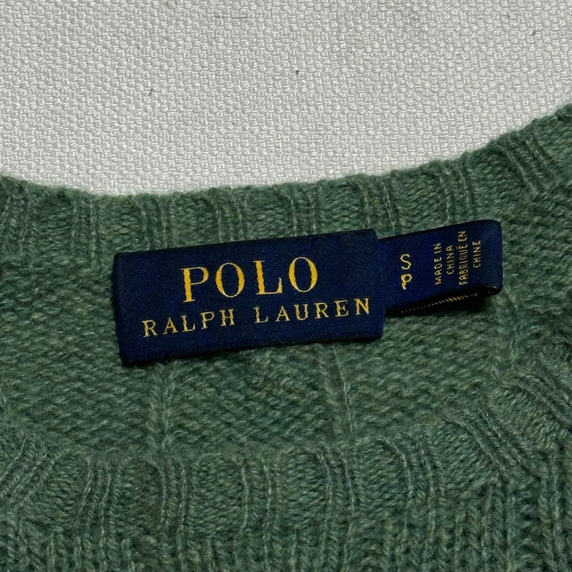 Polo Ralph Lauren 메리노울 캐시미어 혼방 그린 케이블 니트 상품이미지3