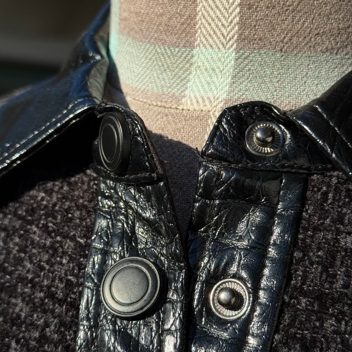 니쁜스 벨벳 트위드 & 레더 원피스 F 상품이미지8